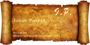 Istók Patrik névjegykártya